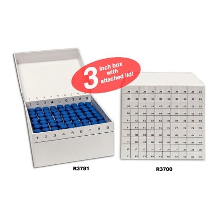 Mtc Bio MTC Bio FlipTop Cardboard Freezer Box with Hinged Lid, 81 Place, Assorted, 5 Pack R2781-A